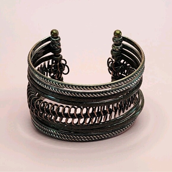Premier Designs Mixed Metal Cuff Bracelet Fashion Jewelry Modern Boho - Picture 1 of 8